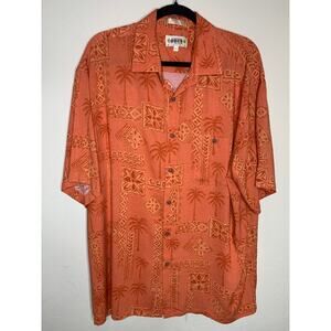 Vintage Campia Orange Hawaiian Shirt Sz XL Rayon